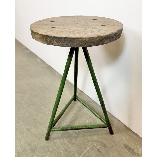 Industrial Green Workshop Stool, 1960s For Sale - Image 10 of 18