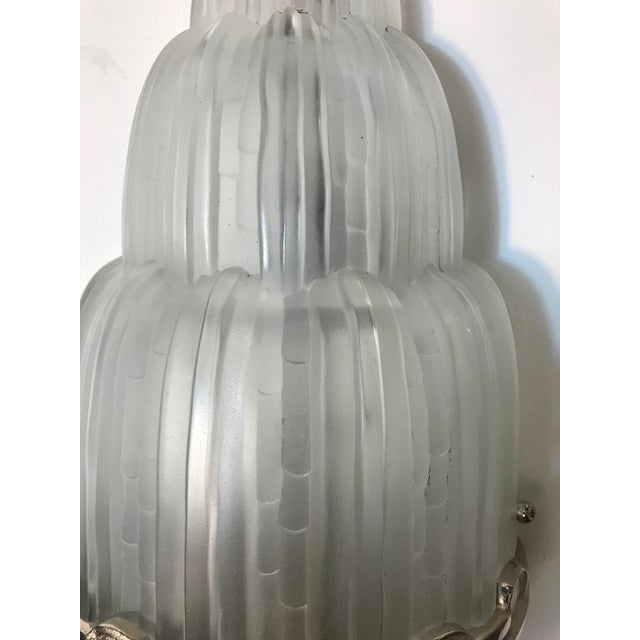 Marius-Ernest Sabino French Art Deco "Waterfall" Sconces Signed by Sabino - a Pair For Sale - Image 4 of 10