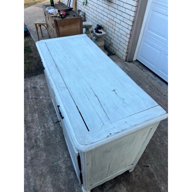 French 19th Century Louis XV Painted Walnut Two Door Buffet For Sale - Image 10 of 12
