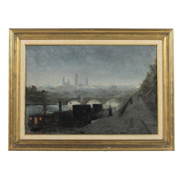French School Artist, View of Paris, 19th Century, Oil on Canvas For Sale - Image 6 of 6