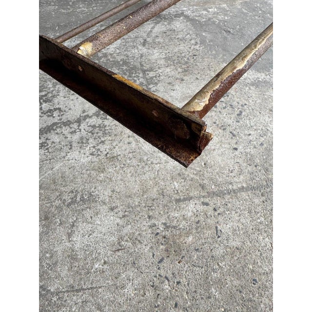 Metal Antique Metal Rocking Chair with Leather Seat For Sale - Image 7 of 11