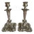 Pair of Silver-Plated Ornate Candlestick Holders Made in England For Sale