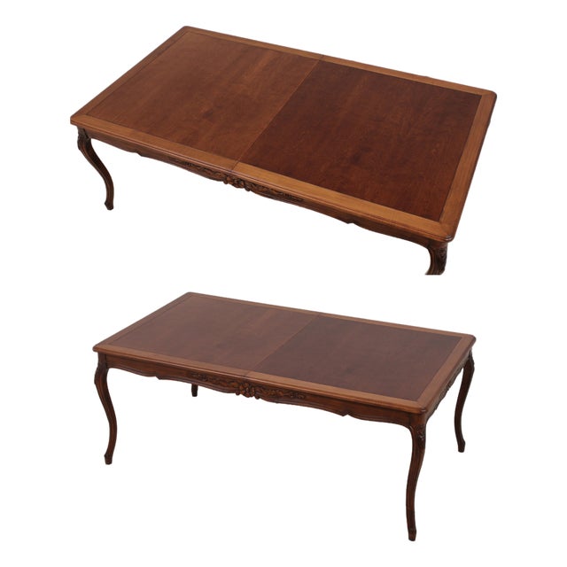 Cherry French Louis XV Style Banded Dining Table For Sale