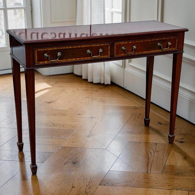 Console Table in Mahogany with Two Drawers For Sale - Image 10 of 10