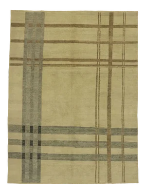 Modern Style Plaid Tartan Rug, 09'01 X 12'02