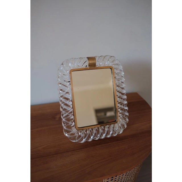Table Mirror in Brass & Murano Glass by Barovier & Toso, Italy, 1940s For Sale - Image 10 of 10