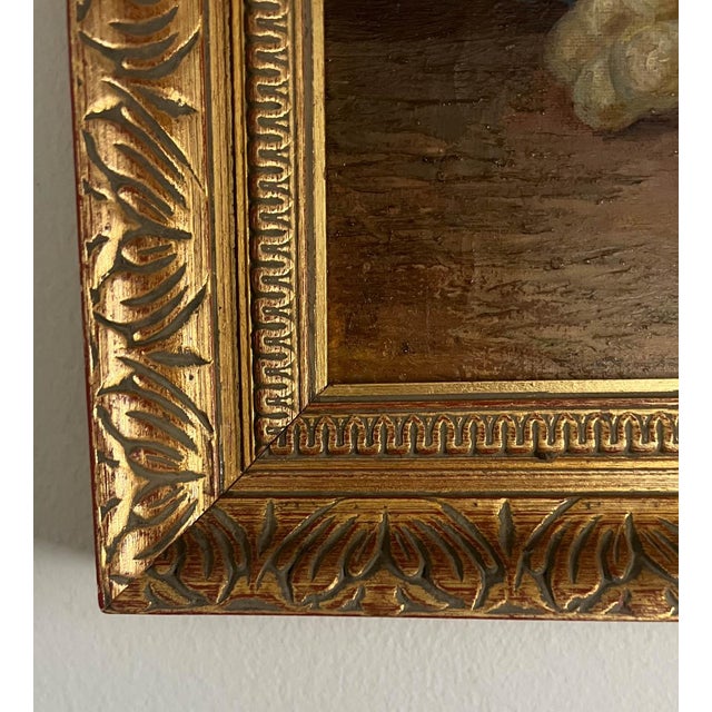 Antique French Floral Pink Roses Oil Still Life Painting For Sale In San Francisco - Image 6 of 8