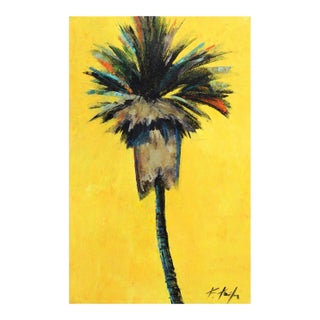 Yellow Dream - Palm Tree Landscape Original Artwork by Kathleen Keifer For Sale