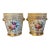 19th Century French Paris Porcelain Apricot Cachepot Planters & Stands With Lion Mask Handles Empire Taste - A Pair For Sale