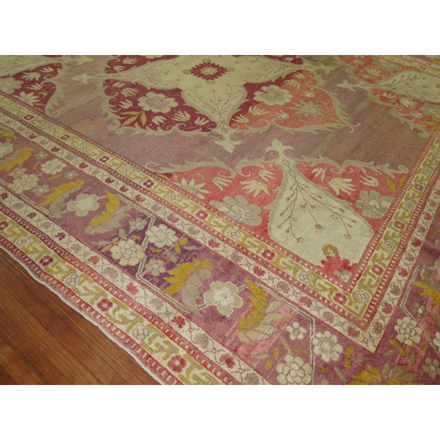 Early 19th Century Antique Turkish Herekeh Rug - 12'6" x 14'10" For Sale - Image 5 of 6