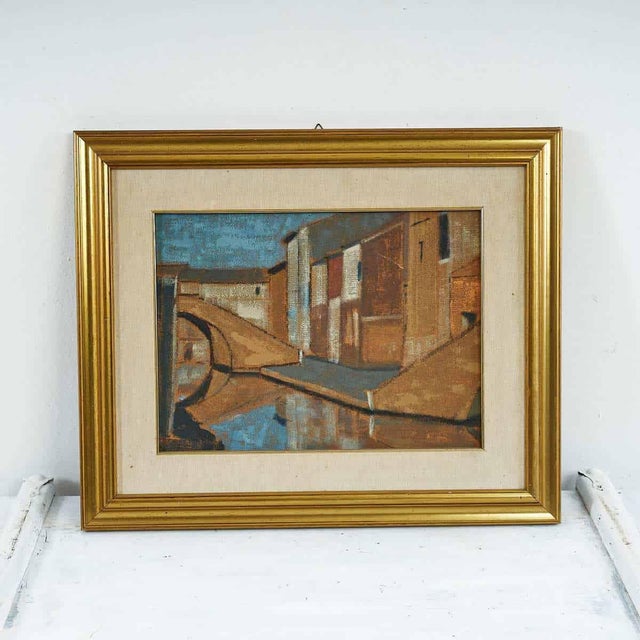 Comacchio, Scene, 1970s, Oil on Panel, Framed For Sale - Image 4 of 4