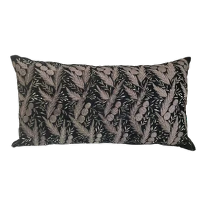 Contemporary Victorian Botanical Embroidered Velvet Pillow Cover