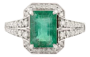 Certified Zambian Emerald Statement Ring in 14k Gold Size 7