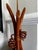Wood Rattan and Wood Hourglass Style MCM Sculptural Lamp For Sale - Image 7 of 7