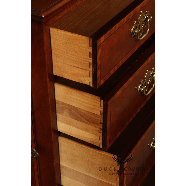 Brown Baker Furniture Georgian Style Mahogany Breakfront Bookcase For Sale - Image 8 of 12