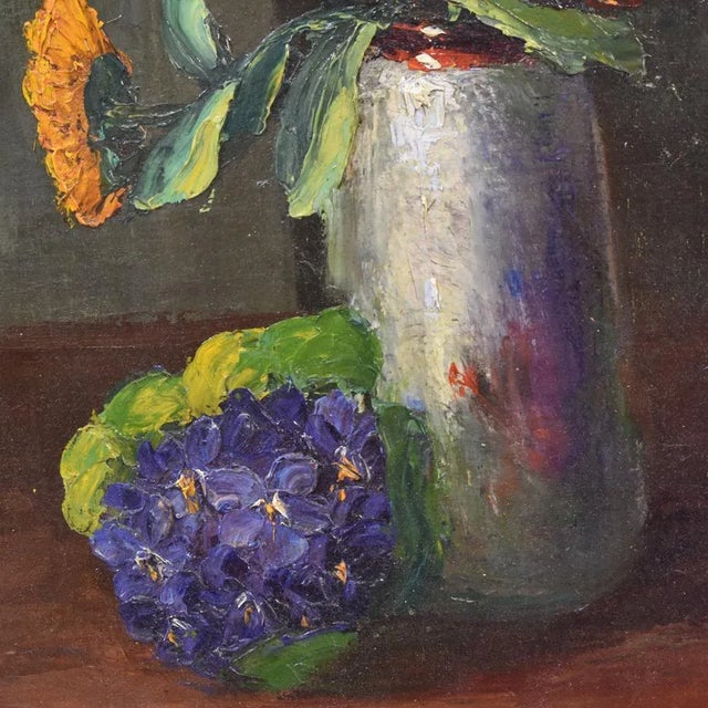 Flower Painting by Dolzan Primo, 1933 For Sale - Image 4 of 7