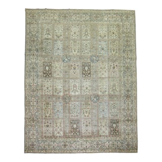 Garden Box Design Antique Persian Tabriz Room Size Rug For Sale