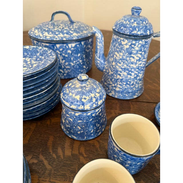 Mid 20th Century Stangl Spongeware Pottery Large Dish Set - 43 Pieces For Sale - Image 9 of 16