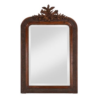 Louis Philippe Mirror in Plaster and Wood with Handcrafted Decorations, France, 1890s For Sale