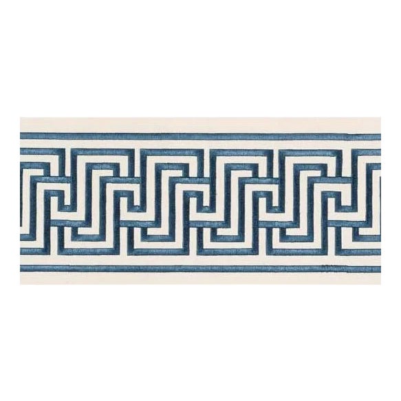 Schumacher X Mary McDonald Labyrinth Tape Trim in Blue For Sale