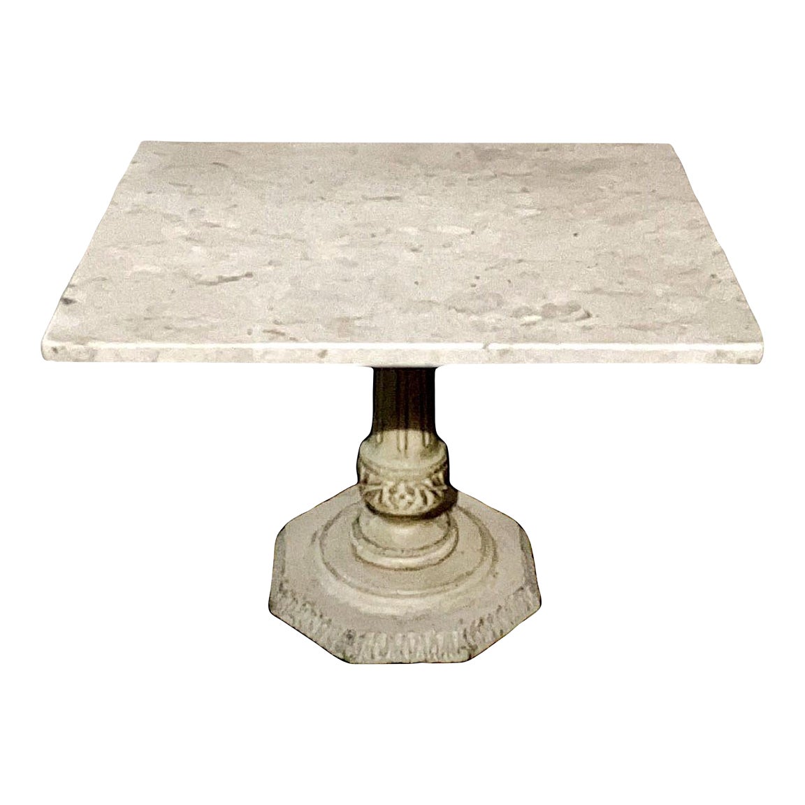 1940s Antique Victorian White Square Shaped Top Solid Italian Carrara ...