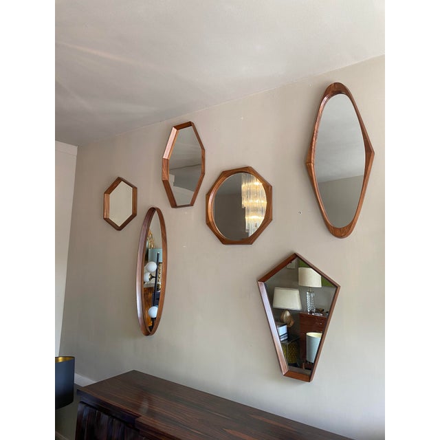 Vintage Wall Mirrors by Franco Campo & Carlo Graffi for Home Turin, 1960, Set of 6 For Sale - Image 9 of 9