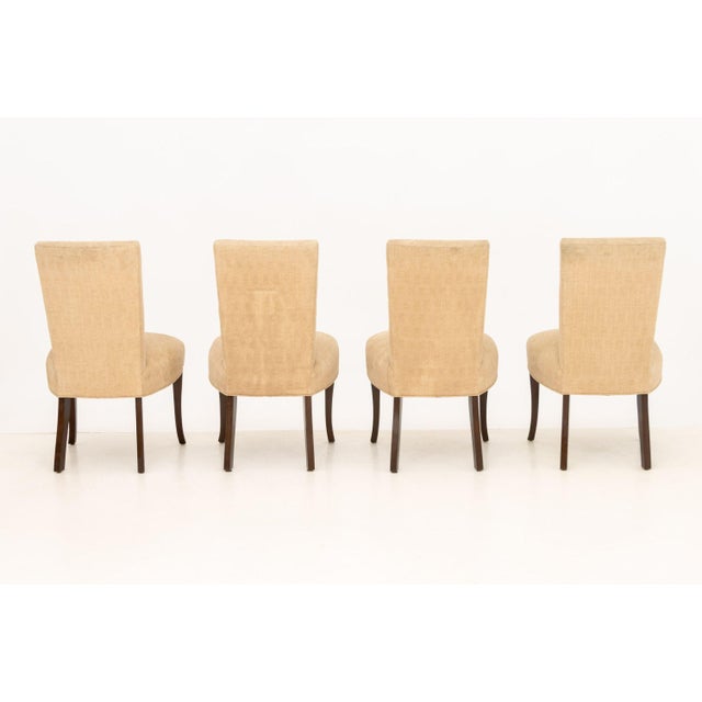 Set of Eight John Boone Tufted Beige Fabric Upholstered Dining Chairs For Sale - Image 12 of 17