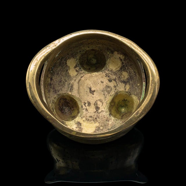 Metal 1900's Victorian Antique Incense Burner Oriental Brass Censer For Sale - Image 7 of 9