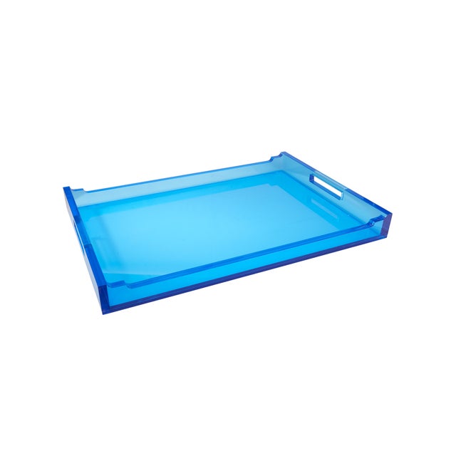 Chelsea House Inc Charles Acrylic Tray - Blue For Sale - Image 4 of 4