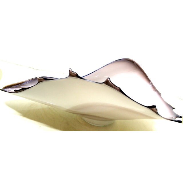 Abstract Cased Art Glass 17" Centerpiece Hand-Blown Nautical Conch Shell 3-Lb For Sale - Image 3 of 14