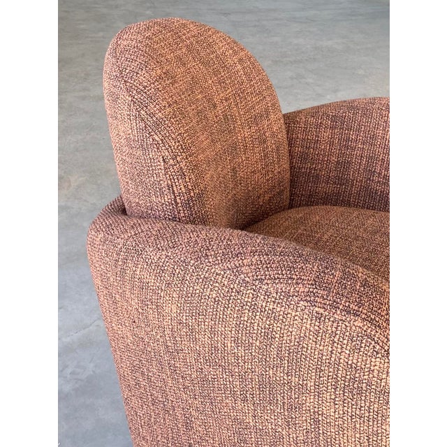 Pair of Michael Wolk "Miami" Postmodern Striped Swivel Chairs For Sale - Image 6 of 15