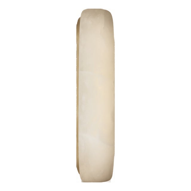 Kelly Wearstler for Visual Comfort Signature Formosa 20" Linear Sconce in Alabaster and Antique-Burnished Brass For Sale