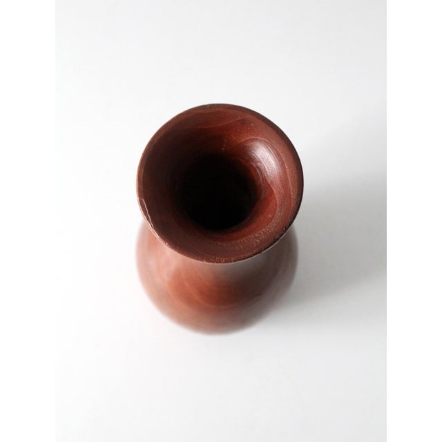 Vintage Turned Wood Vase For Sale - Image 4 of 9