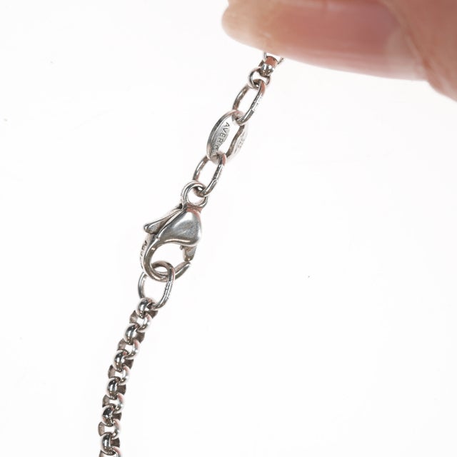 Metal Retired James Avery Beaded cross pendant with necklace in sterling For Sale - Image 7 of 9