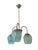 1930s Art Deco 3-Armed Chandelier with Blue Glass Shades, Europe, 1930s For Sale - Image 5 of 11