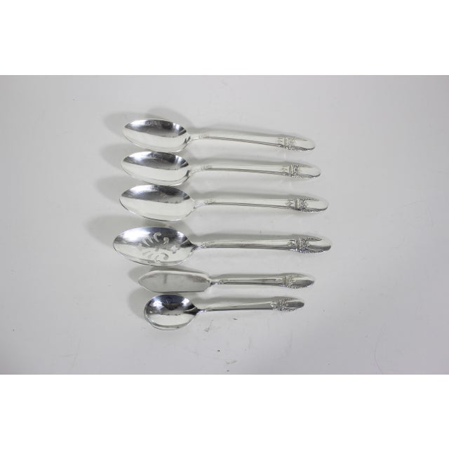 1937 First Love Hostess Set of Serving Utensils Spoons Slotted Sugar Butter Knife - 6 Piece For Sale - Image 11 of 11