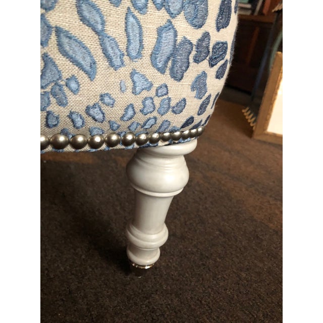 Blue Leopard Print Accent Chair Chairish