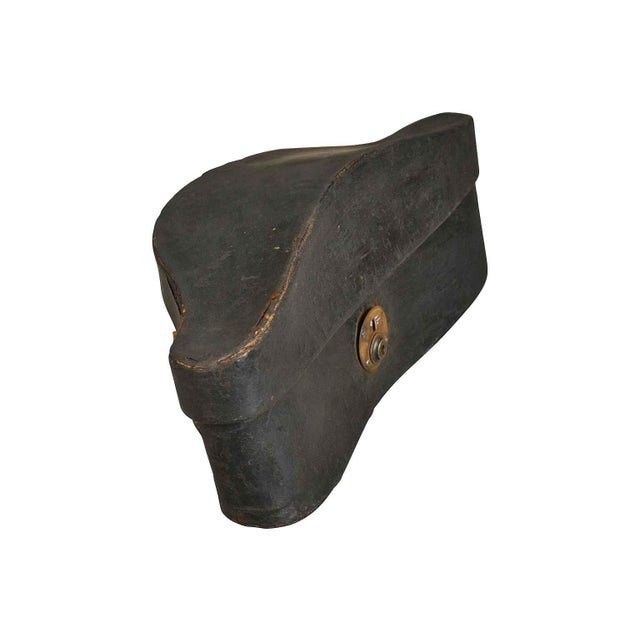 A sensational early 19th century French "Officer's Hat Box" in leather. Such a nostalgic shape!! A great accent piece for...