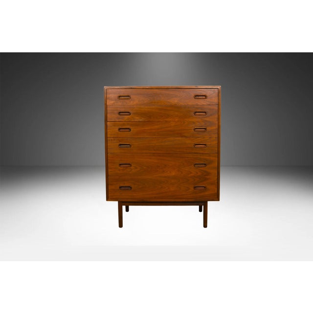 Mid-Century Modern Midcentury Walnut Jack Cartwright for Founders Highboy Tall Dresser Refinished, Attributed For Sale - Image 3 of 11