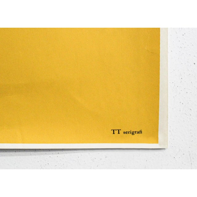 1963 Danish Poster, Bunbury at the Carriage Theater (Yellow Version) by Bjorn Winblad For Sale - Image 4 of 4