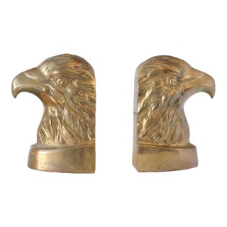 Vintage Brass Eagle Bookends, Pair For Sale