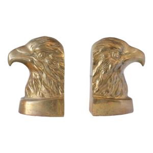 Vintage Brass Eagle Bookends, Pair