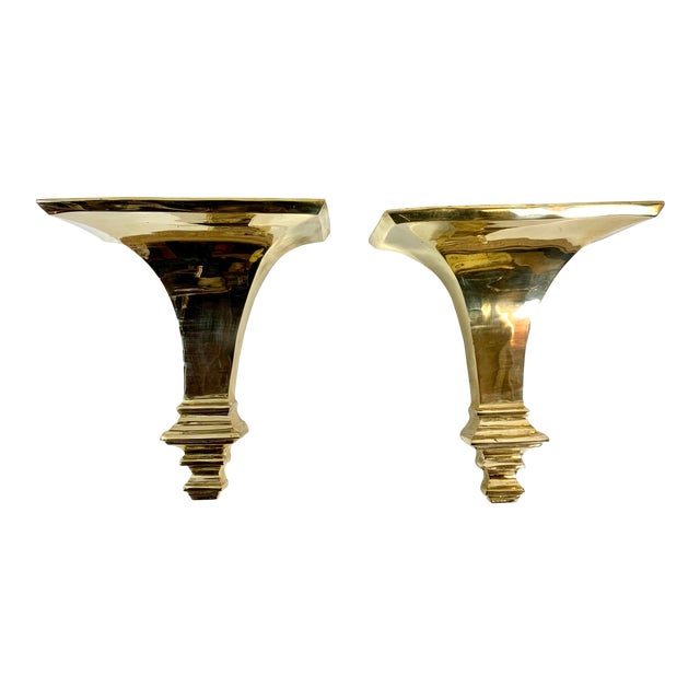 Vintage Brass Wall Brackets a Pair Chairish
