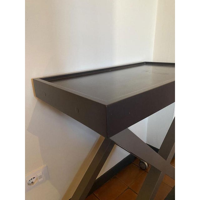 Lacquered Wooden Bar Cart with Tray, Italy, 1980s For Sale - Image 11 of 13