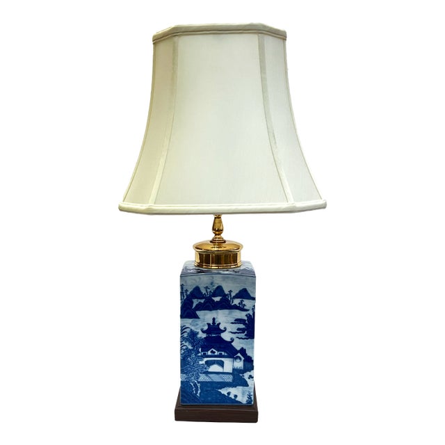 Late 20th Century Electrified Mottahedah Canton Tea Jar Lamp For Sale