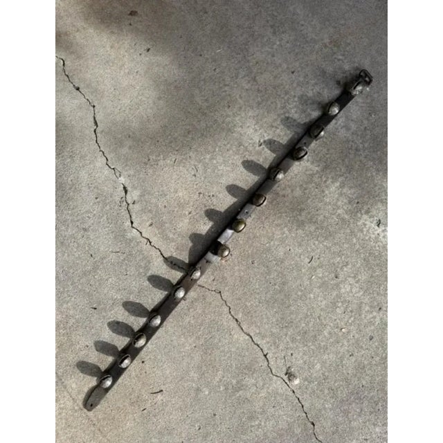 1900s Bronze Sleigh Bells on Leather Strap For Sale - Image 4 of 5