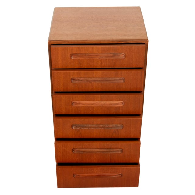 1960s Mid Century Modern Danish G Plan Teak Tall Dresser Chest Six Drawers Fresco 1966 For Sale - Image 5 of 13