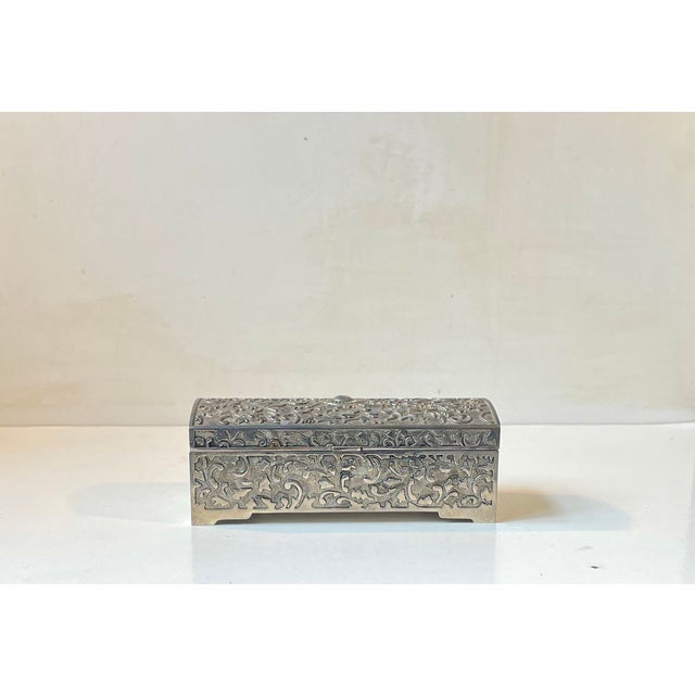 Vintage Jewelry Box in White Metal, 1980s For Sale - Image 9 of 9