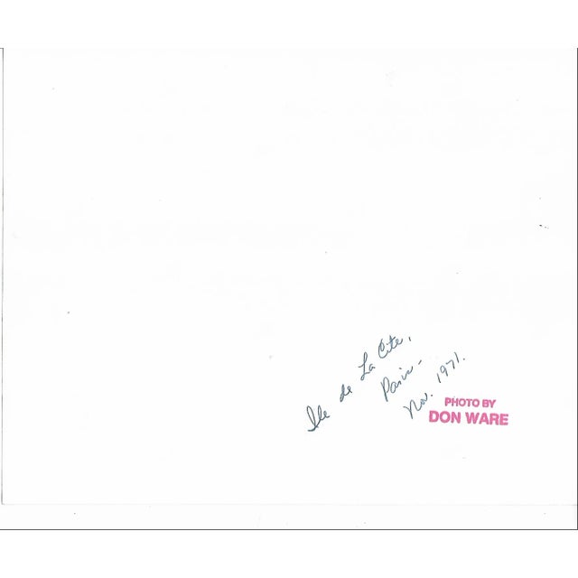 1971 black and white photograph by Los Angeles photographer Don Ware (1921-2006) of the Ile de la Cite in the Seine in...