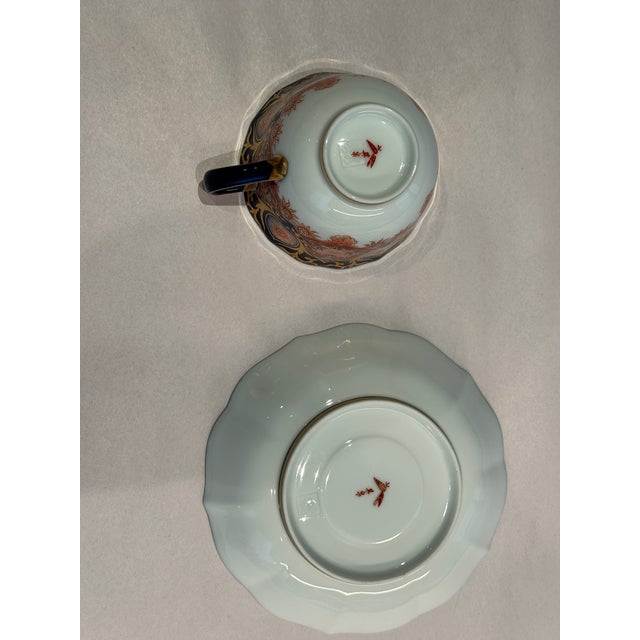Maroon 1990s Japanese Imari Ware From Arita Cups and Saucers - 16pcs For Sale - Image 8 of 10